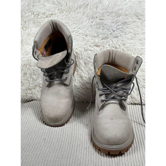 Timberland Boots Mens Size 8M Gray Leather Nubuck 6 Inch Lace Up Work Hiking - Picture 1 of 8